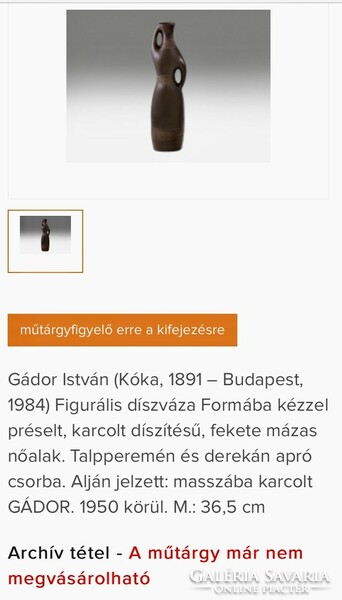 István Báv/gádor: figurative decorative vase!