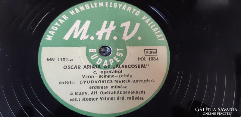 GYURKOVICS MÁRIA ÉNEKEL  GRAMOFON LEMEZ SELLAK  78 - AS RPM