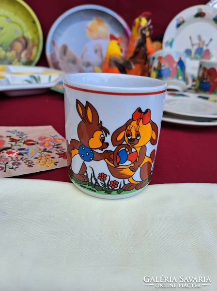 Beautiful Zsolnay Easter bunny rabbit mug