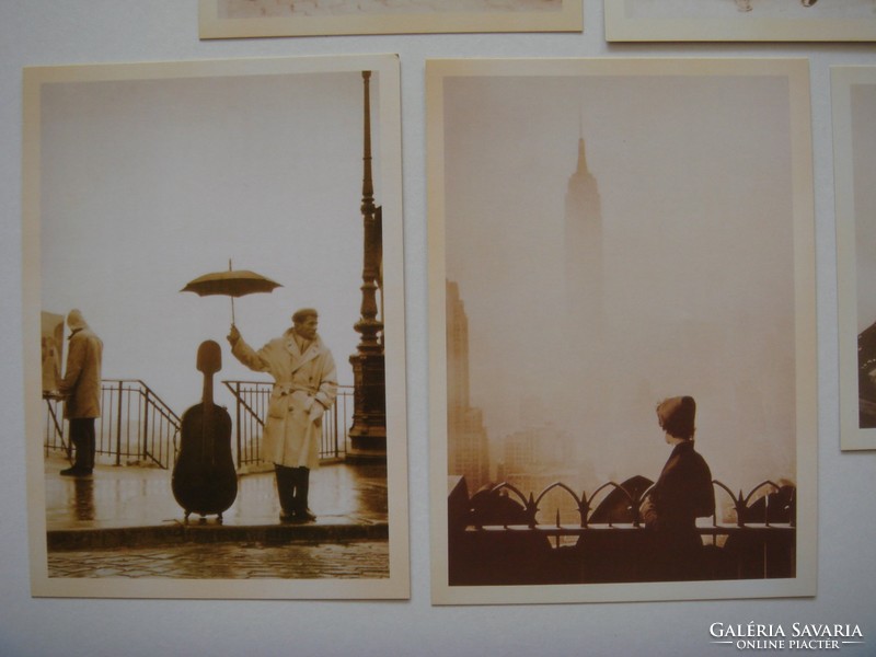 Régi stílusú 6 db képeslap vintage fotó Párizs New York