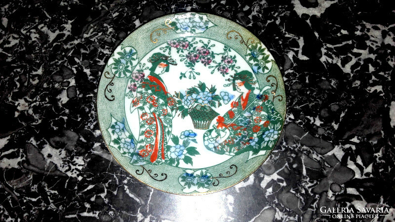 Japanese marked hand-painted plate ring holder - art&decoration