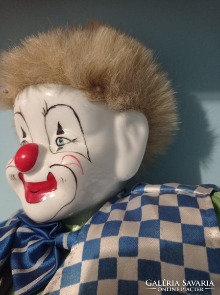 Huge antique clown 60 cm porcelain hand and foot/1 foot damaged/