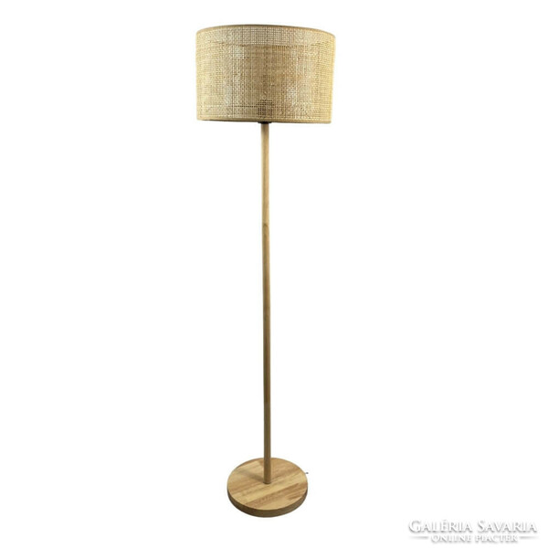 New German bamboo-cane floor lamps in mid-century style