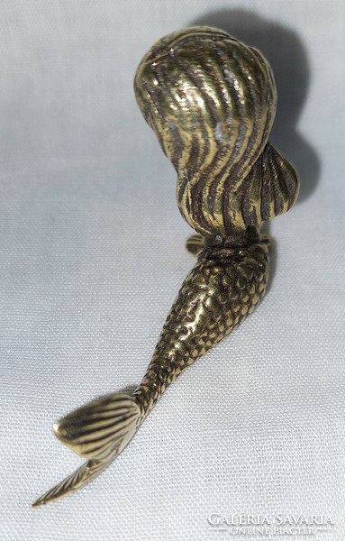 Miniature brass mermaid figure