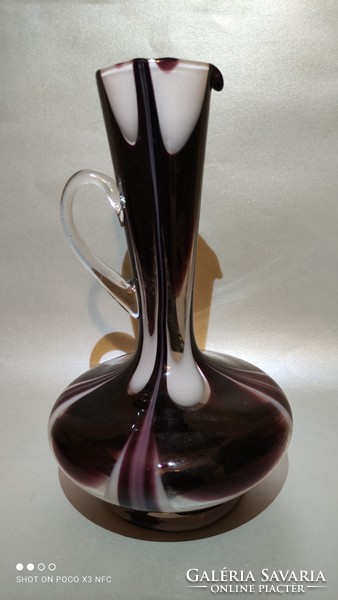 Carlo Moretti  muránói üveg kiöntő amfora kecses ívű kancsó karaffa