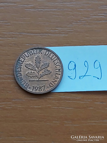 HUF 30 / piece Germany nszk 1 pfennig 1987 f, 929