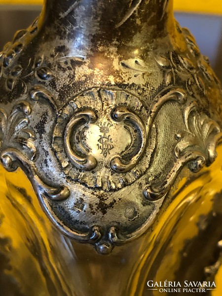 Bécsi ezüst palack eredeti csészékkel