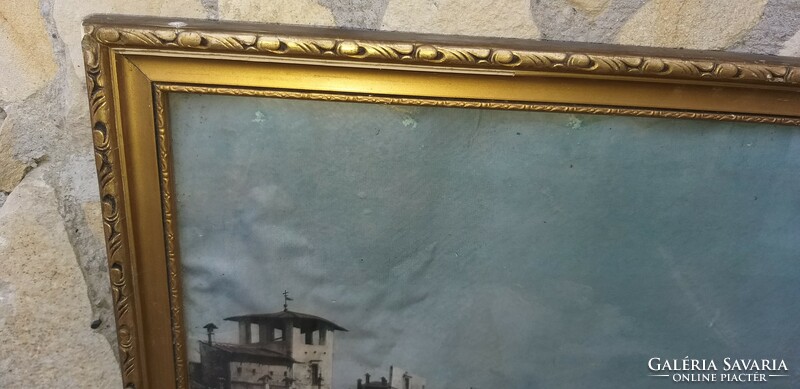 Venice landscape reproduction in a gilded wooden frame 61 x 43 cm