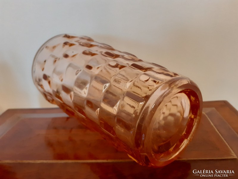 Retro glass vase old pink vase