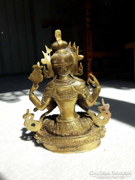 EREDETI  18 század vége  Guatama Sziddharta herceg, BUDDHA szobor aranyfüsttel. 20 cm magas