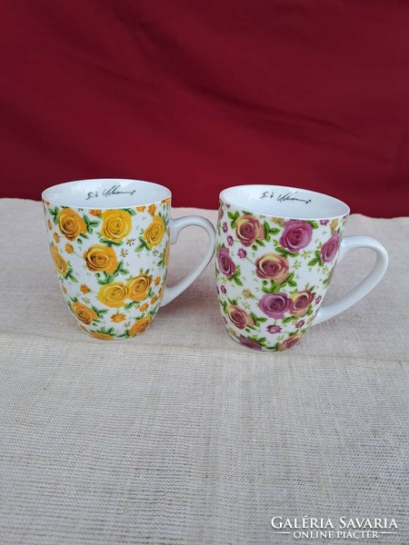 Pink, floral, porcelain mugs, mug collector's item