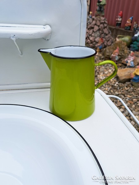 Metal cube basin holder set wash stand enamel basin hand washing village peasant Bonyhád bucket