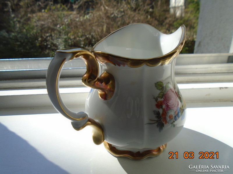 1940 Maria Theresia cream with unique hand painted Meissen floral designs, opulent gilding