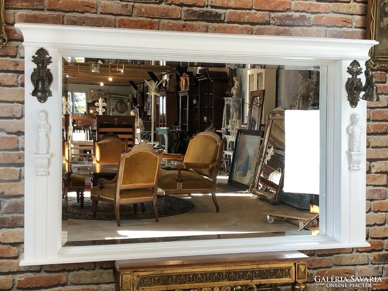 Vintage large mirror with lamp!