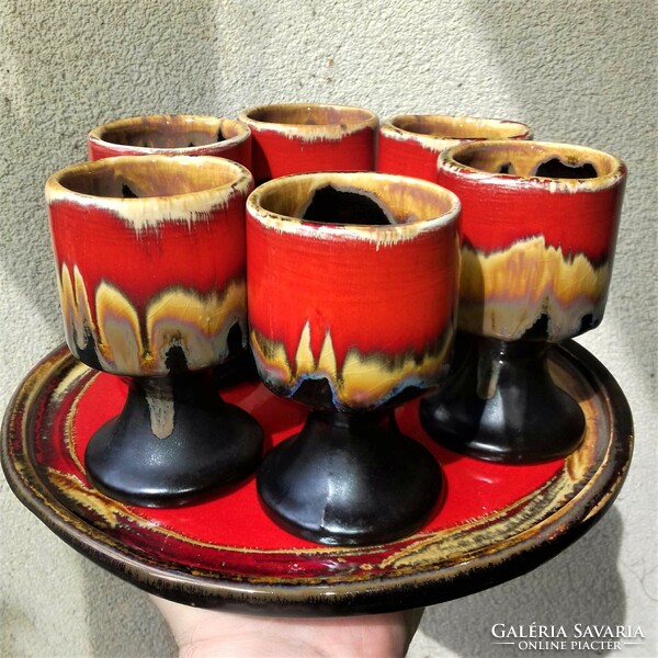 That's real retro! A special, rare glazed ceramic drinking set