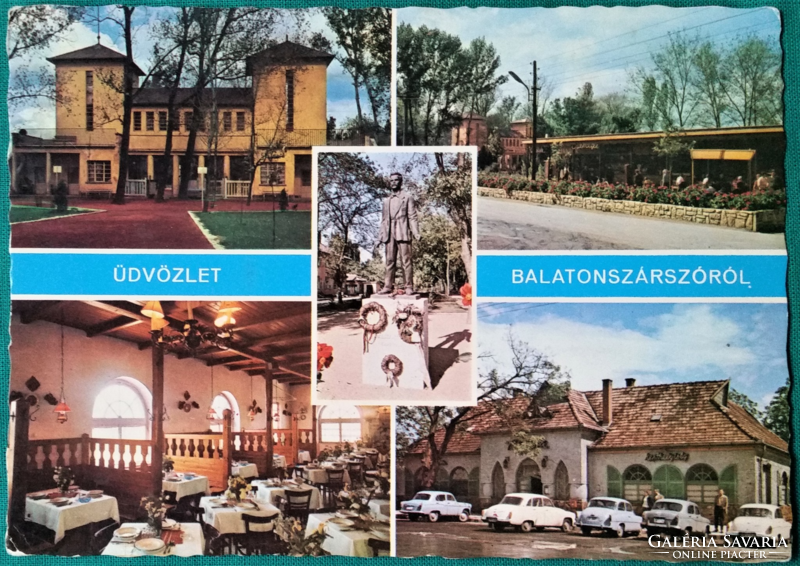 Régi Balatoni képeslap - Balatonszárszó Véndiófa étterem 1972 - futott