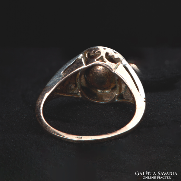 91T. Antik Briliáns 1,5Ct 14k Arany 3,15g Gyűrű kékesfehér hibátlan kővel különleges csiszolás
