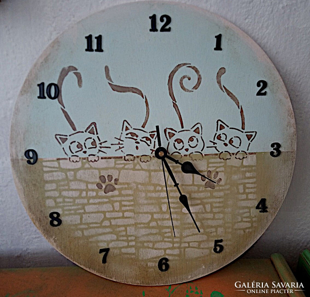 Wall clock with cats - 40 cm diameter