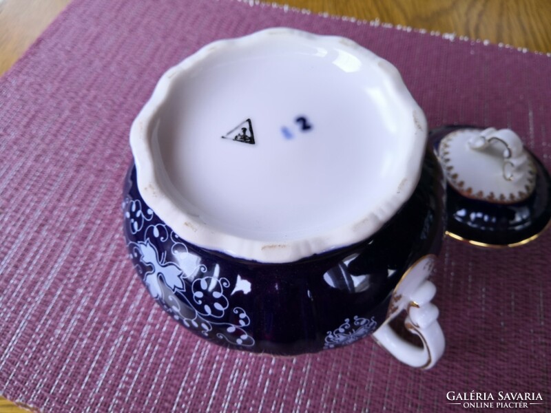 Flawless! Zsolnay pompadour 2. Patterned tea (larger) sugar bowl