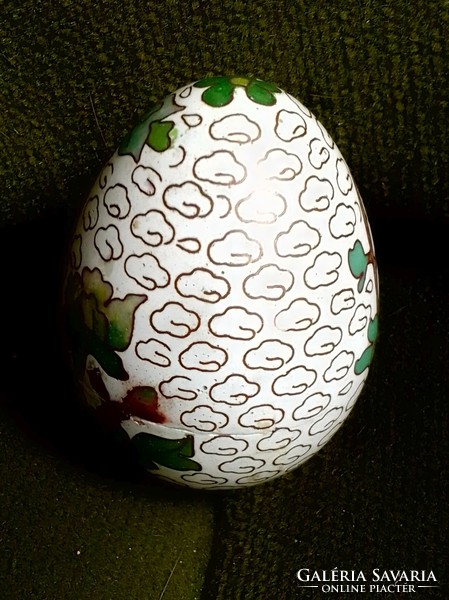 Old Chinese enameled cloisonné brass colorful patterned male Easter egg decoration for sprinklers