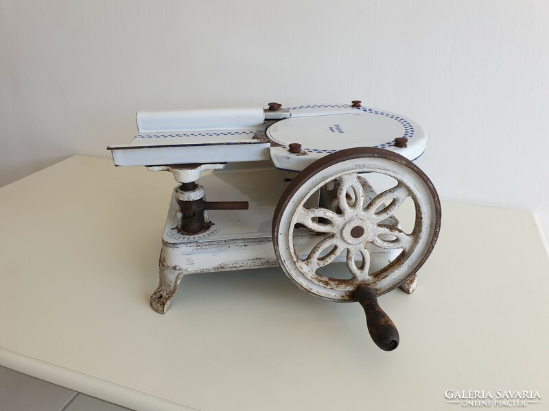 Old primus patent enamel cast iron slicer vintage shop ham slicer 1910 - 20