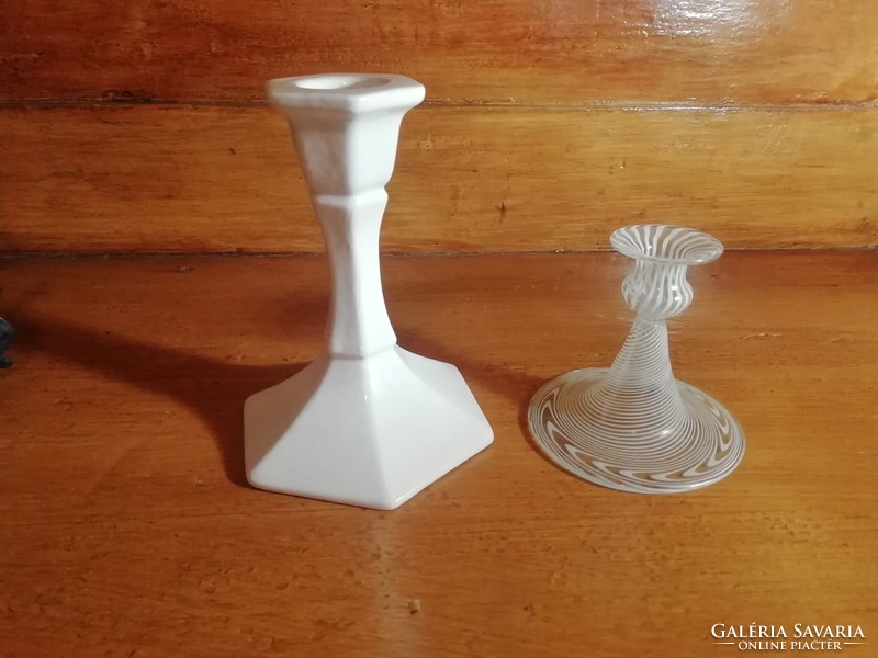 Small glass and ceramic candle holder