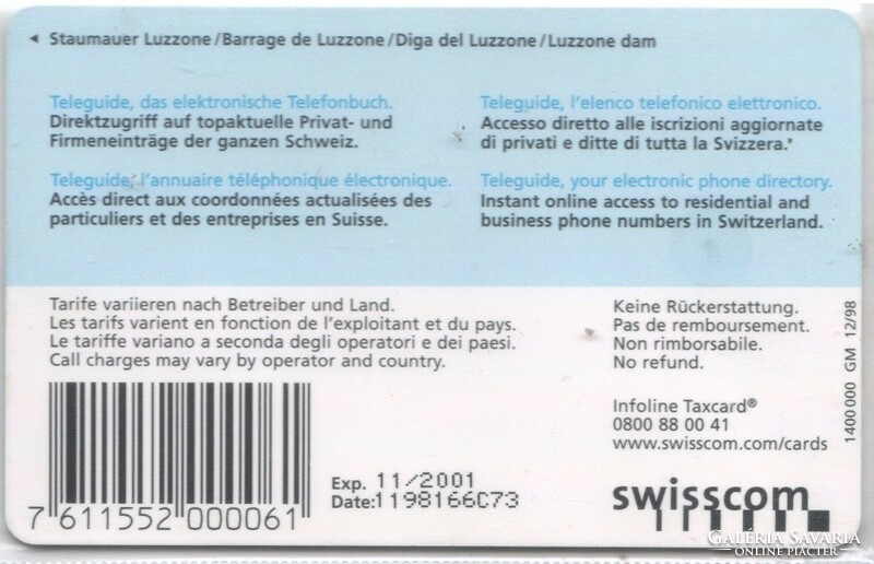 Külföldi telefonkártya 0555 Svájc