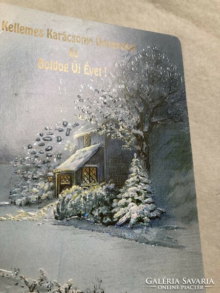 Régi dombornyomott Karácsonyi képeslap                                                 -2.