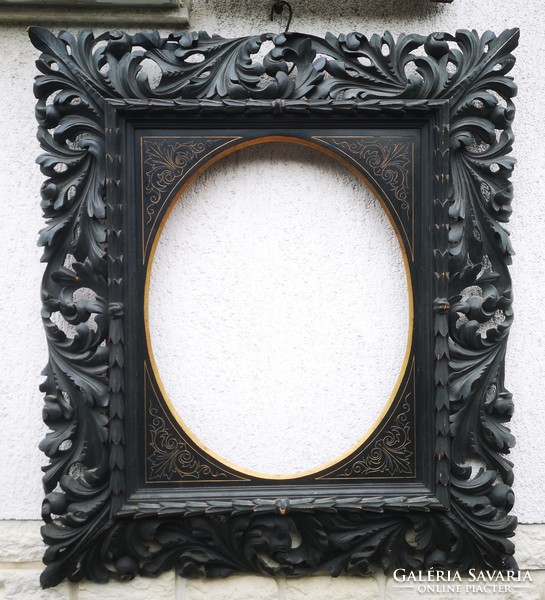 Antique Florentine painting, mirror frame baroque rococo from the 1800s oval, but can also be rectangular.