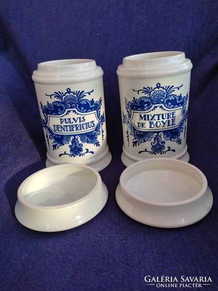 Special Dutch-Elmex porcelain apothecary jar 2 pcs