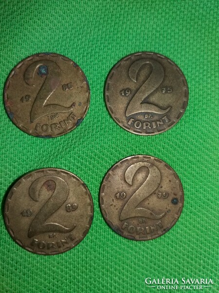 Régi magyar 2 forintos érmék (1975 ,1979, 1985, 1989 ) 4 db egyben a képek szerint
