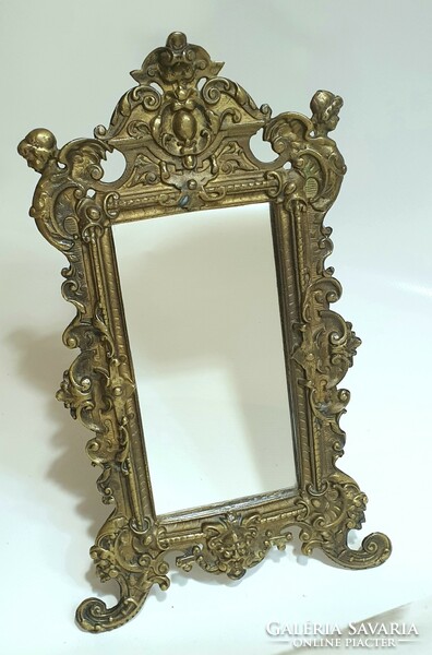 Bronze photo frame, photo frame, with support, table mirror