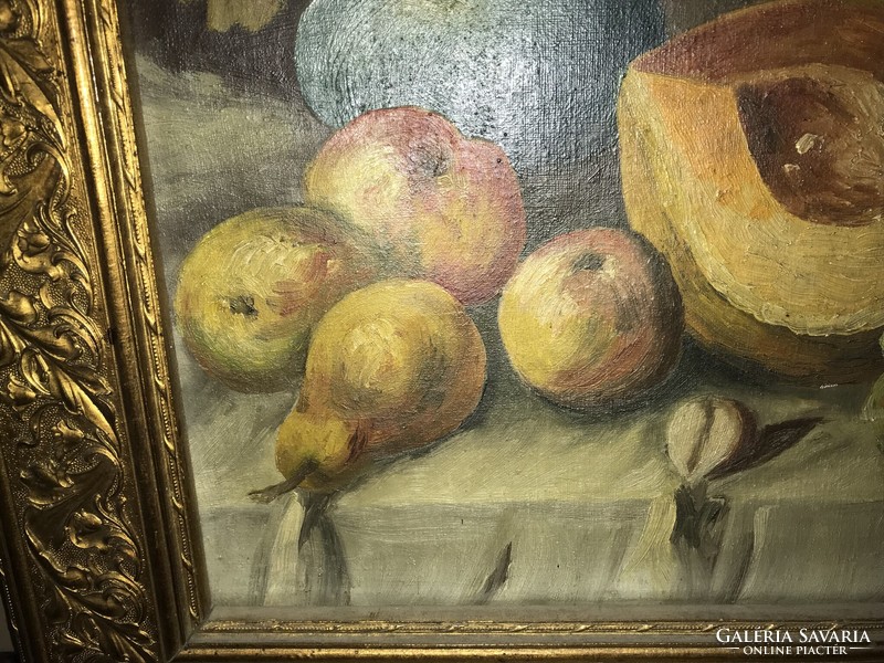 Still life with melons, around 1920-30, oil on canvas in a nice frame