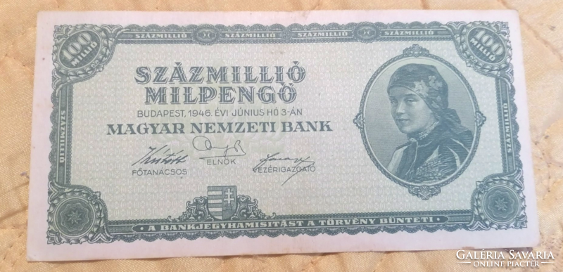 SZÁZMILLIÓ MILPENGŐ 1946