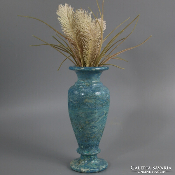 Turquoise blue outdoor/indoor stone vase