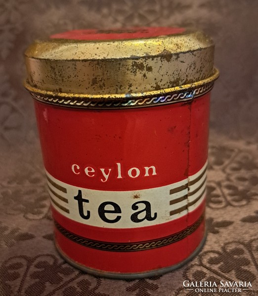 Antique metal box, Ceylon tea tin box (m3668)