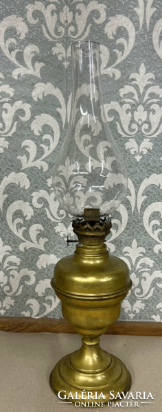 Antique table kerosene lamp with glass
