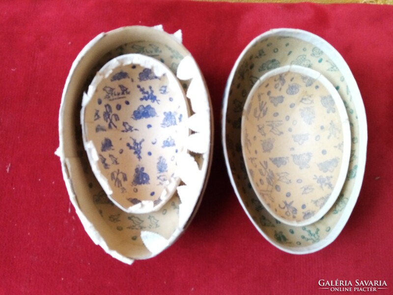 Antik, papírmasé  jelenetes húsvéti tojások gyerekekkel... Made in Germany