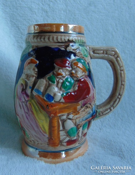 Retro German colored relief pitcher