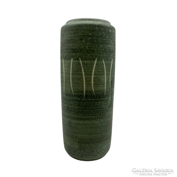 Mid-century olive green large vase by Heinz Siery, West Germany