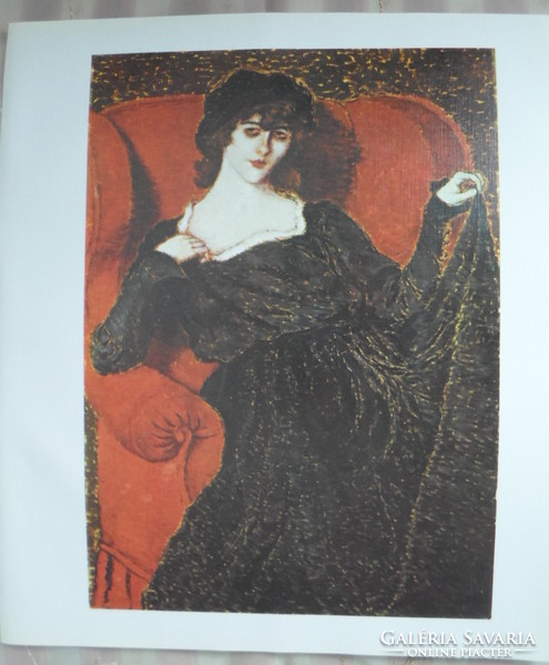 Print by József Rippl-róna: Zorka from Bánya in a black dress (1919)
