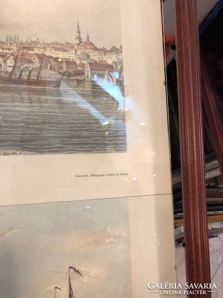 XX. század eleji nyomat, linometszet, 50 x 35 cm-es.