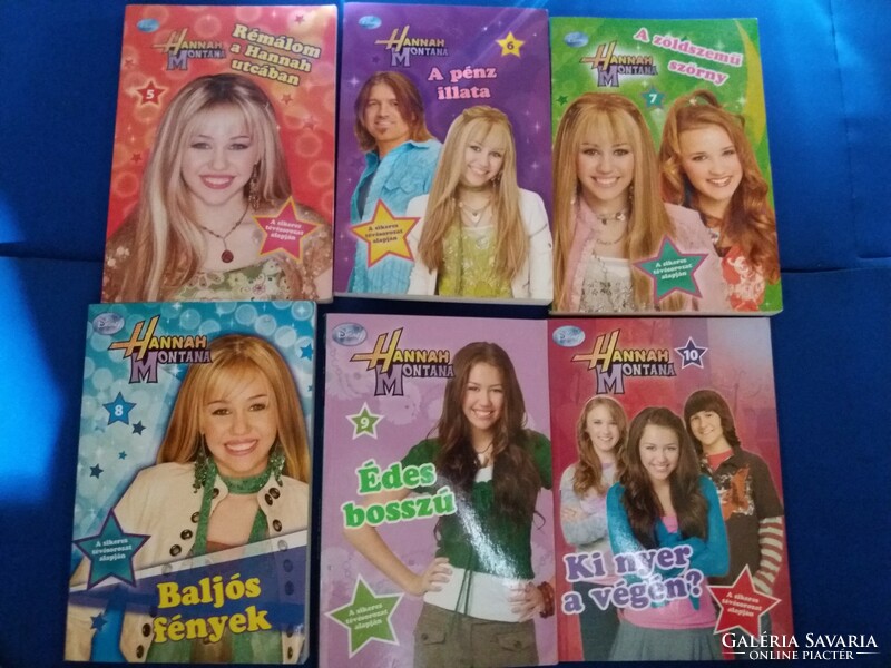Retro DISNEY HANNAH MONTANA lányregény könyvcsomag csomag Miley Cyrus 10 db állapot a képek szerint