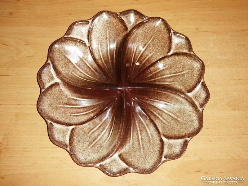 Flower-shaped divided ceramic serving bowl dia. 27 cm (6p)