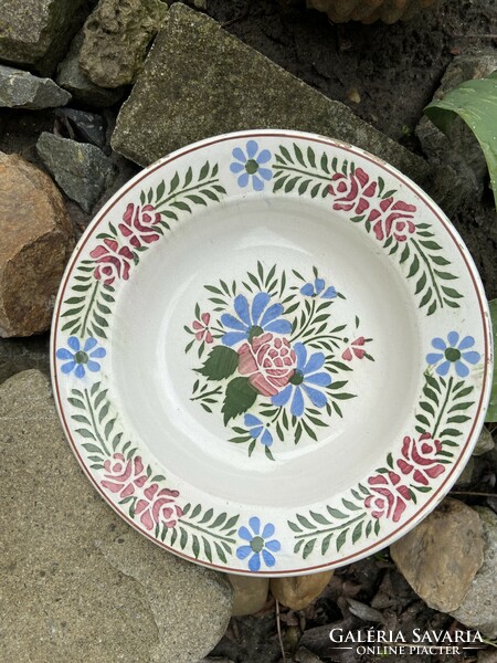 Hollóházi Riolit Virágos tányér