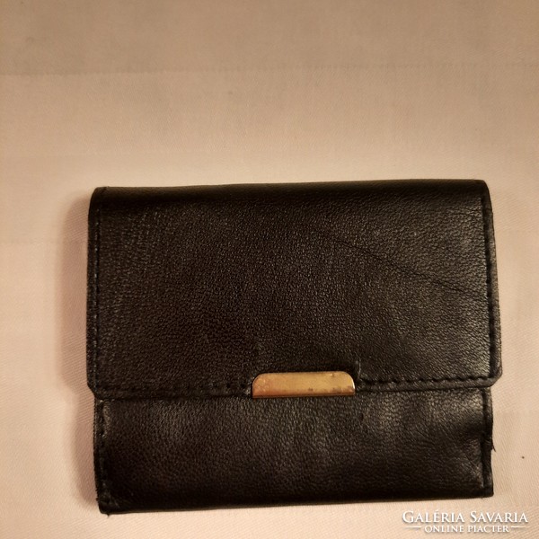 Retro black leather women's wallet