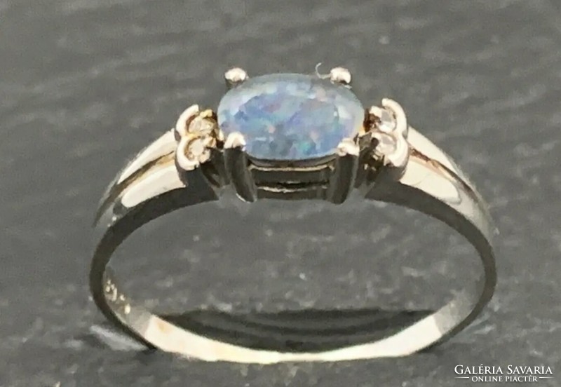 Opál drágaköves/ sterling ezüst gyűrű, 925  - új 52 picimèret