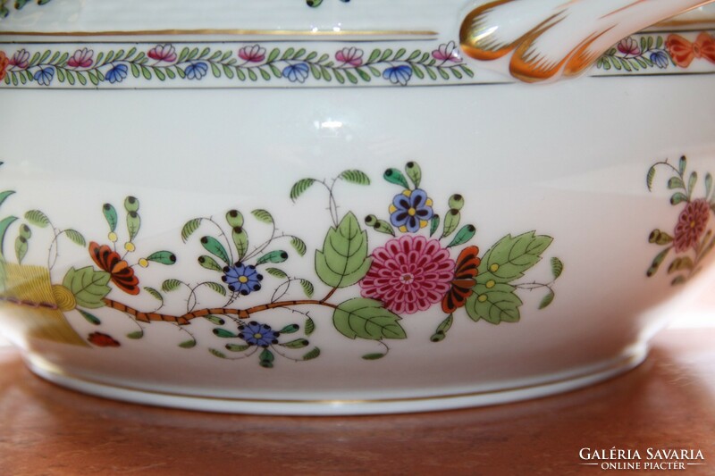 Herend colorful Indian basket jubilee soup bowl