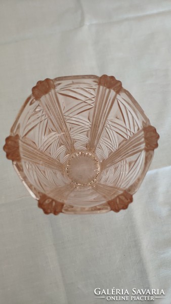 Vintage pink cast glass vase