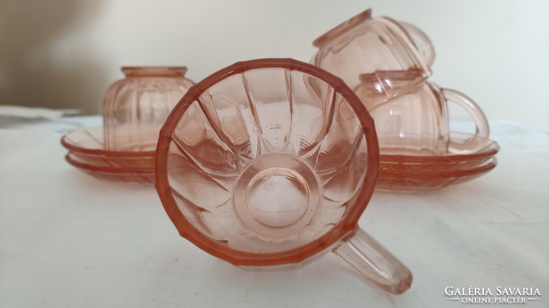 Art - Deco 4 személyes üveg mokkás készlet